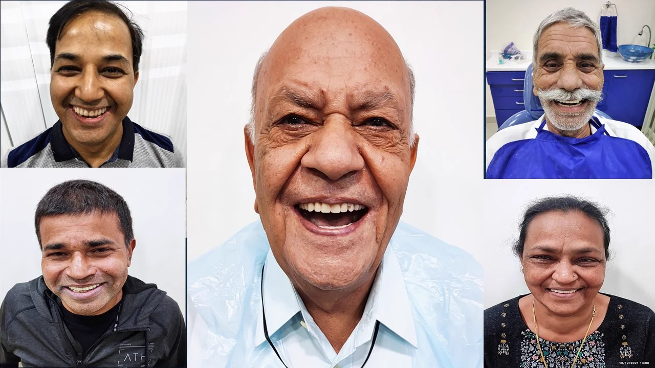 Happy patients smiling after dental treatment