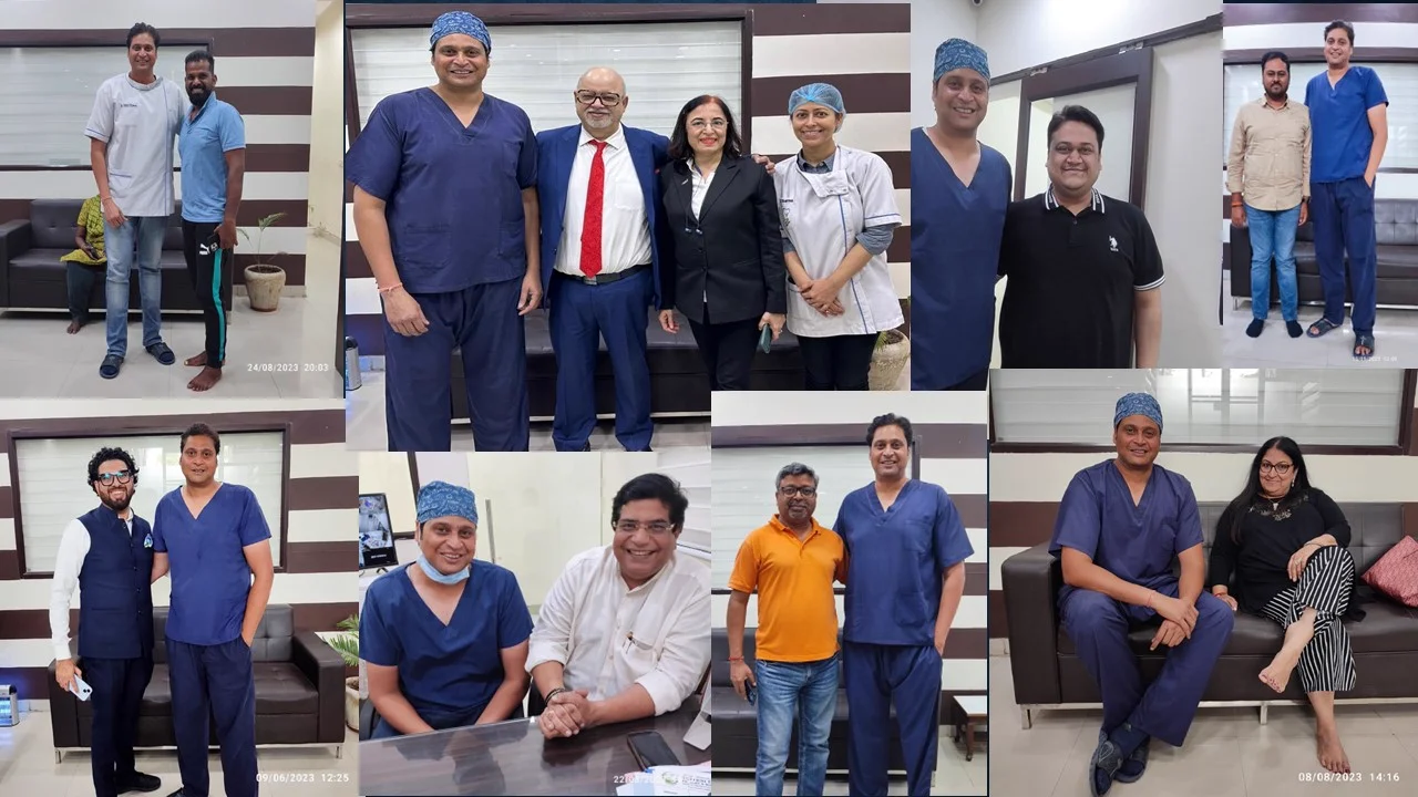 Dr. Rahul with patients and colleagues at the clinic
